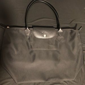 Longchamp black Canvas Tote